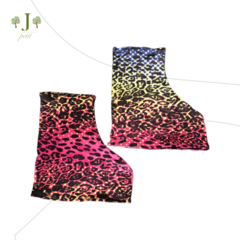 Capa Patins Oncinha Pink E Amarelo