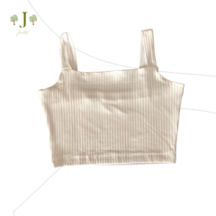 Top Cropped Canelado Branco
