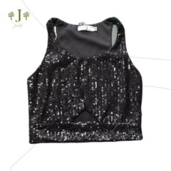 Top Cropped Paete Preto