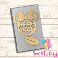 Aplique Cabeça Minnie com nome 6 cm ( 05 peças)