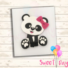Aplique colorido Urso Panda 8 cm ( 05 peças)