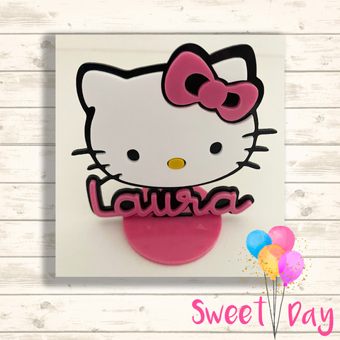 Aplique Hello Kitty com nome 8 cm (03 unidades)