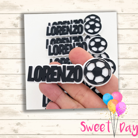 Aplique futebol duplo nomes 8 cm (05 peças)