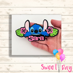 Plaquinha Stitch com nome 8 cm ( 03 peças ) na internet