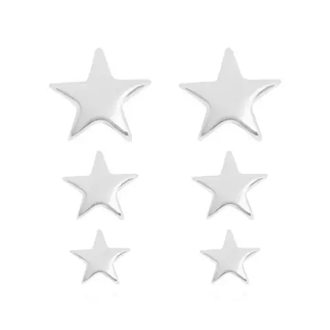 Brinco Trio Estrelas Lisas - comprar online