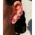 Brinco Ear Cuff 3 Pedras Turmalina Rosa - comprar online