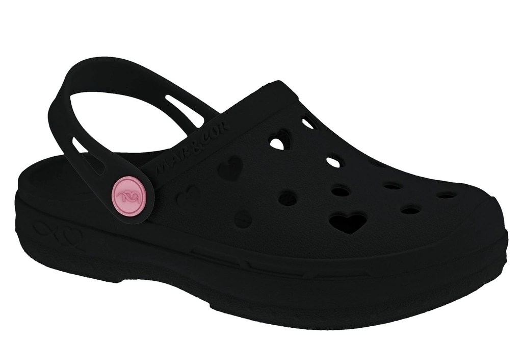 Babuche Mar&Cor Preto Detalhe Rosa