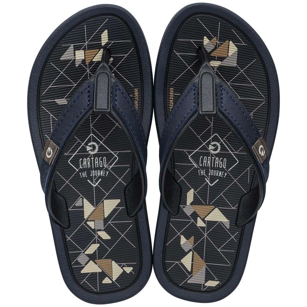 Chinelo Cartago Maiorca Preto Azul Bege