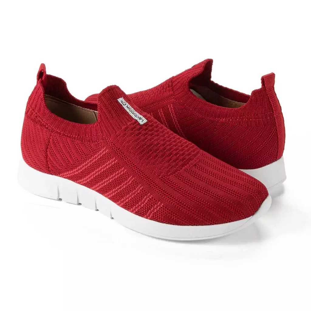 Tênis Mississipi Slip On Malha Q7722 - Vermelho