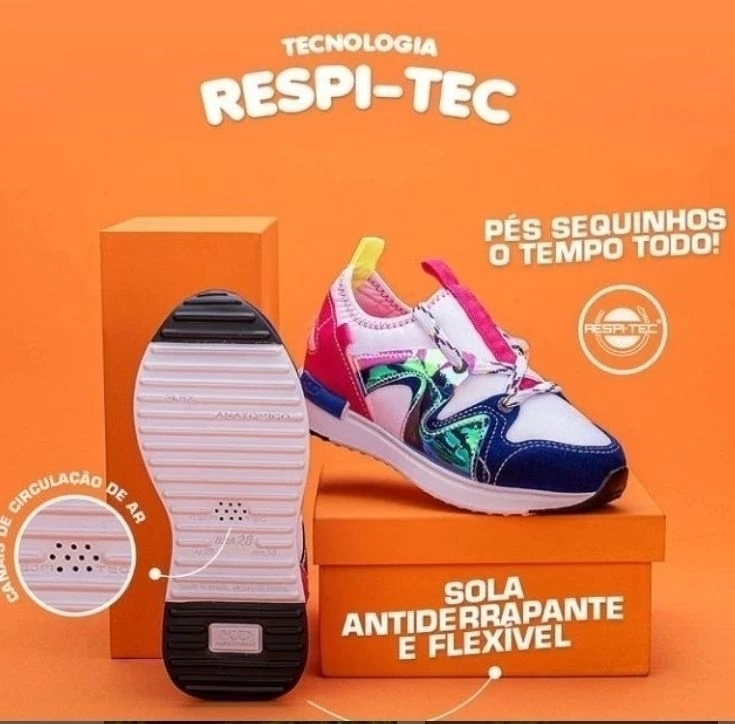Tênis Kidy Branco/Azul/Pink