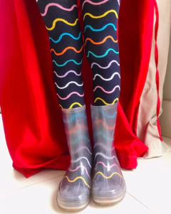 Meia-calça Rabiscos Marinho - comprar online
