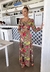 Vestido longo animal print