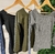 BLUSA CANELADA DETALHE DEDINHOS VERDE MOSS
