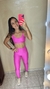 Conjunto Compressão Rosa Barbie - Top Beach