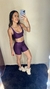 Conjunto Short Compressão Açaí + Lilás chá - Top Maitê - Use Carvalho 