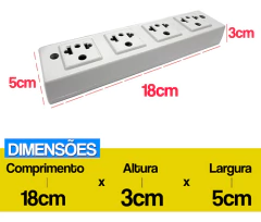 Extensão Universal Quadrupla 3 e 5 Metros - Luster na internet