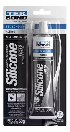 Silicone Acético Alta Temperatura 50Gr Preto - Tekbond - comprar online
