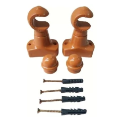 Kit Par de Suporte Para Varão de Cortina 19mm Cerejeira - METAL ARTS