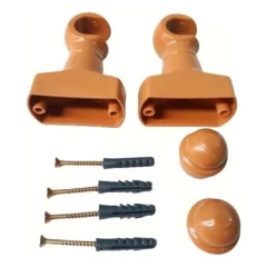 Kit Par de Suporte Para Varão de Cortina 19mm Cerejeira - METAL ARTS - comprar online