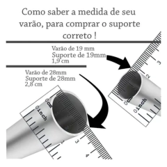 Kit Par de Suporte Para Varão de Cortina 19mm Cerejeira - METAL ARTS - JMS FERRAMENTAS