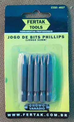 Jogo De Bits Longo Fenda Phillips Parafusadeira Furadeira Kit Com 5 Peças Fertak Tools - JMS FERRAMENTAS
