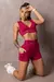 Conjunto top e shorts Runner Marsala com Bolsos - comprar online