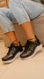 Zapatillas De Cuero Aixa Neg/Peltre