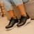 Zapatillas De Cuero Aixa Neg/Peltre - comprar online