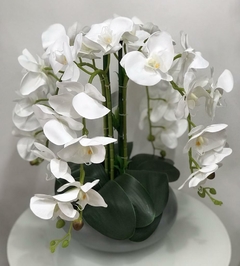 Arranjo orquídea de silicone no vaso Ekebana - comprar online