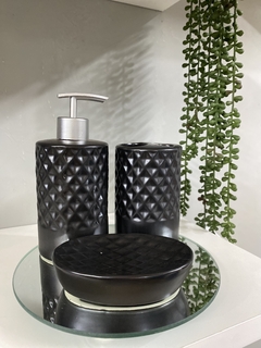 Kit banheiro 3 peças preto