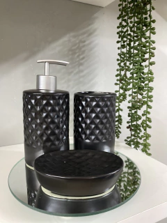 Kit banheiro 3 peças preto
