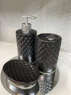Kit banheiro 3 peças preto na internet