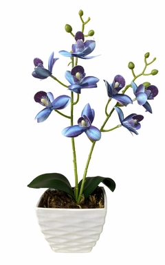 Arranjo orquidea no vaso relevo