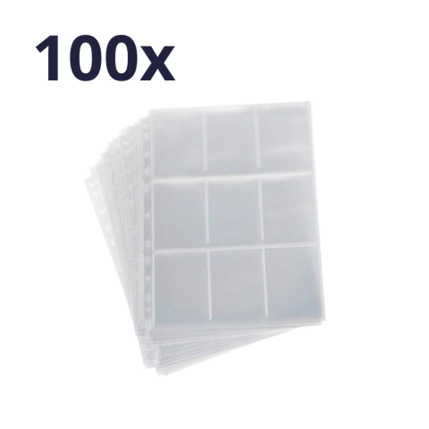 Kit 100 folhas porta cartas para fichário Pokémon Magic