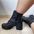 Bota Coturno Preto Tratorado Salto 6,5CM - Esbela Shoes