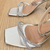 Sandália Salto Bloco Prata 7cm - Esbela Shoes