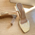 Tamanco Salto Acrílico Dourado - Esbela Shoes