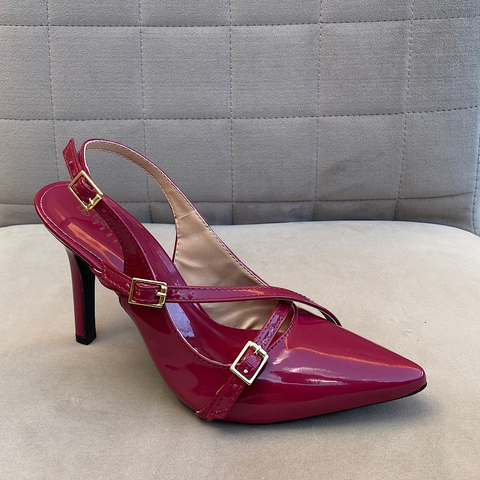 Scarpin Chanel Red Cherry Verniz Salto 9cm