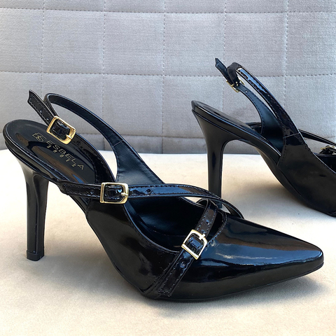 Scarpin Chanel Preto Verniz Salto 9cm