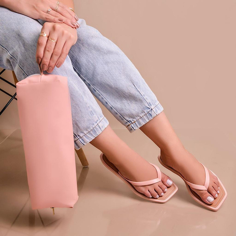 KIT CHINELO ROSE+NECESSAIRE ROSE