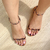 Sandália Rasteira Animal Print com Aplicação de Spikes - Esbela Shoes