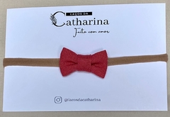 Laço Lisboa - Linho Vermelho Marsala - Laços da Catharina