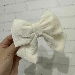 Laço Veneza G - Veludo Branco - comprar online