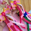 Par Laço São João - Par Rosa com Amarelo - comprar online