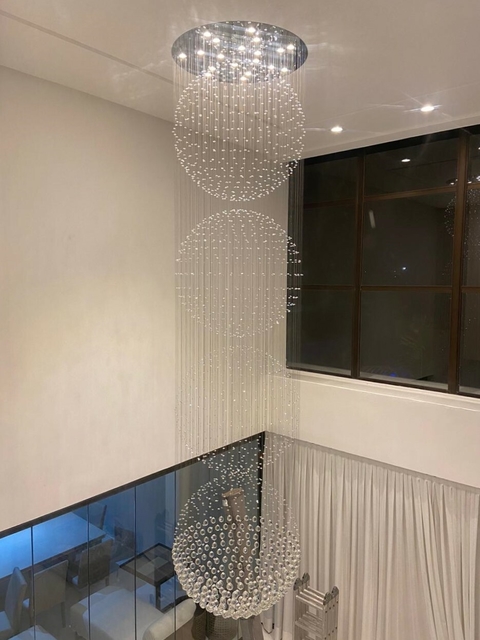 Linha Cristal Bola Quádrupla - Fabrica de Lustres - Linha Cristal
