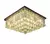Lustre plafon quadrado transparente da Linha Cristal Harion, com detalhes brilhantes e design elegante.