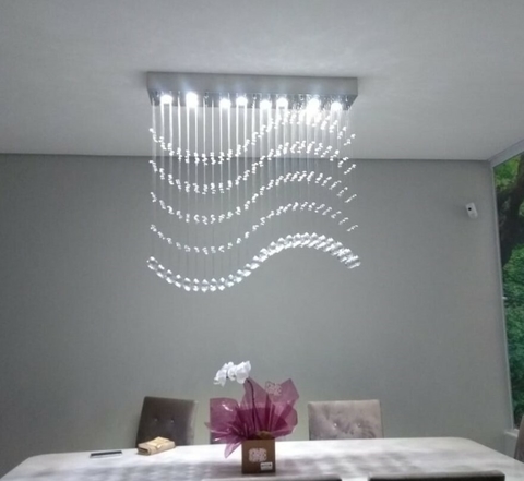 Plafon de Cristal Onda - Linha Cristal