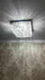 Lustre plafon quadrado transparente da Linha Cristal Harion, com acabamento brilhante e detalhes em cristal.