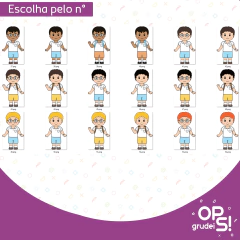 Kit Etiquetas Aluninhos Mascotes - Ops! Grudei