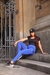 Calça Legging com Saia Ajustável Azul Royal – Elegância e Conforto que Transformam Seu Visual - Juliana Perfeito Fio 